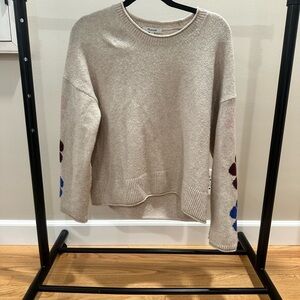 Madewell Floral Sleeve Pullover Sweater